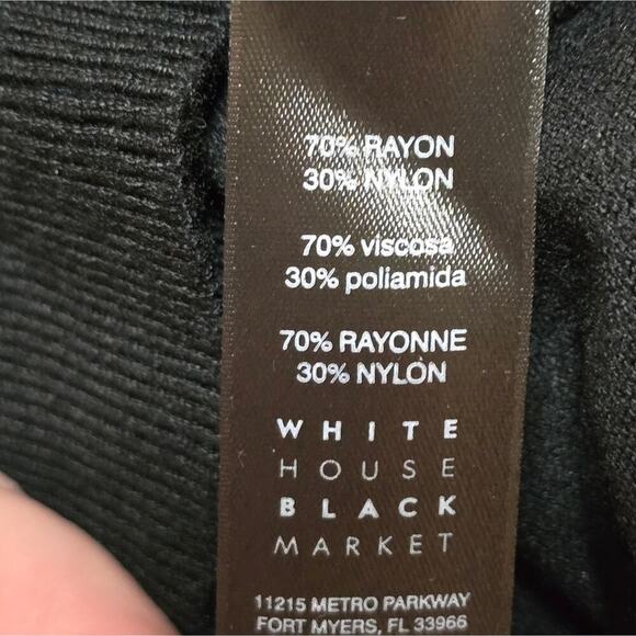 Whbm white house black market black Faux Pearl Snap Cardigan Sweater Size Medium - Picture 5 of 7